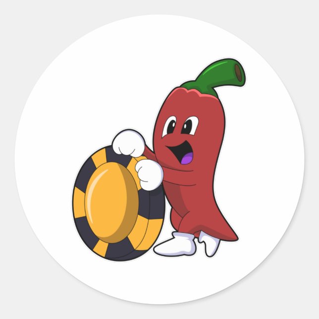 Adesivo Pimenta no Poker com batatas fritas (Frente)