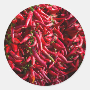 Adesivo Pimenta Vermelha Picante Na Cidade De Kalocsa
