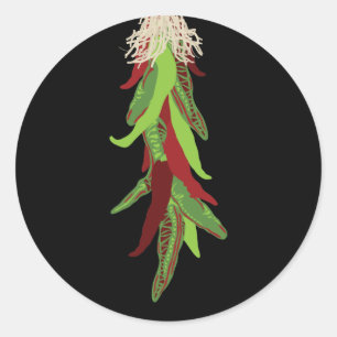 Adesivo pimentas de pimentão verdes