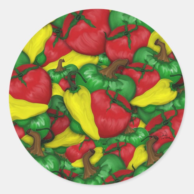 Adesivo Pimentos de tomate quente (Frente)