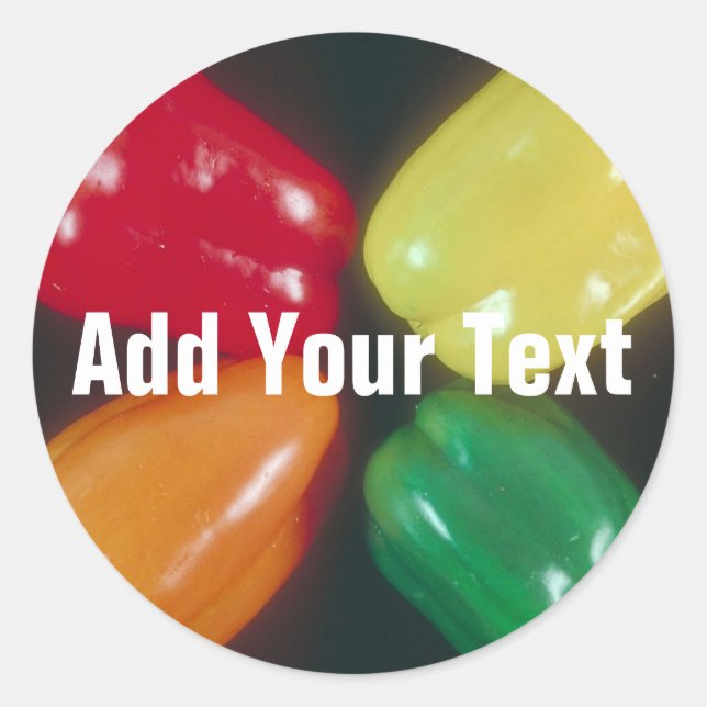 Adesivo Pimentos Fundo para Texto Personalizado (Frente)