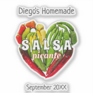 Adesivo Pimentos pimentões picante picante salsa picante