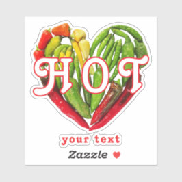 Adesivo Pimentos pimentões quentes texto ou nome personali
