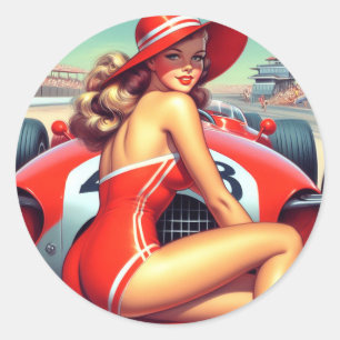 Adesivo Pin-up da Corrida Retroativa