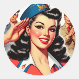 Adesivo Pin-up Retro Uniforme