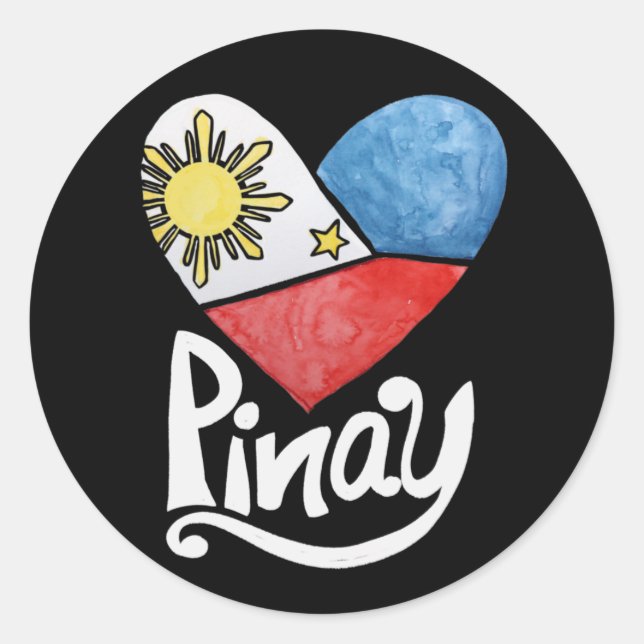 Adesivo Pinay Filipinas Flag Hearina Filipina (Frente)