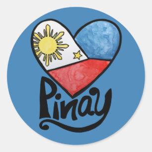 Adesivo Pinay Filipinas Flag Heart Filipina