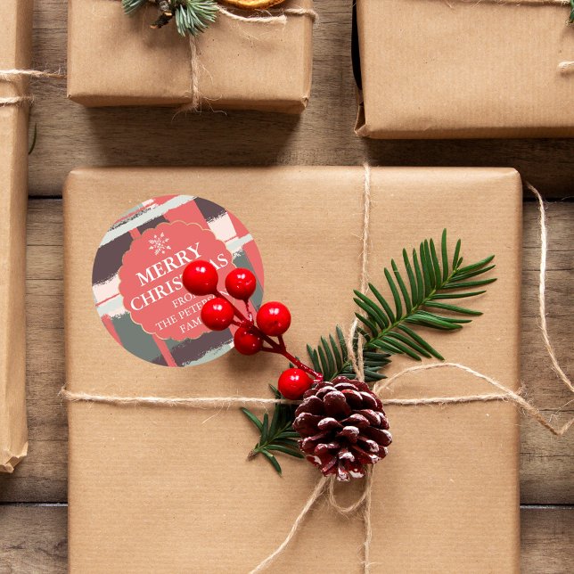 Adesivo Pincéis abstrato editáveis de ouro vermelho Natal (Criador carregado)