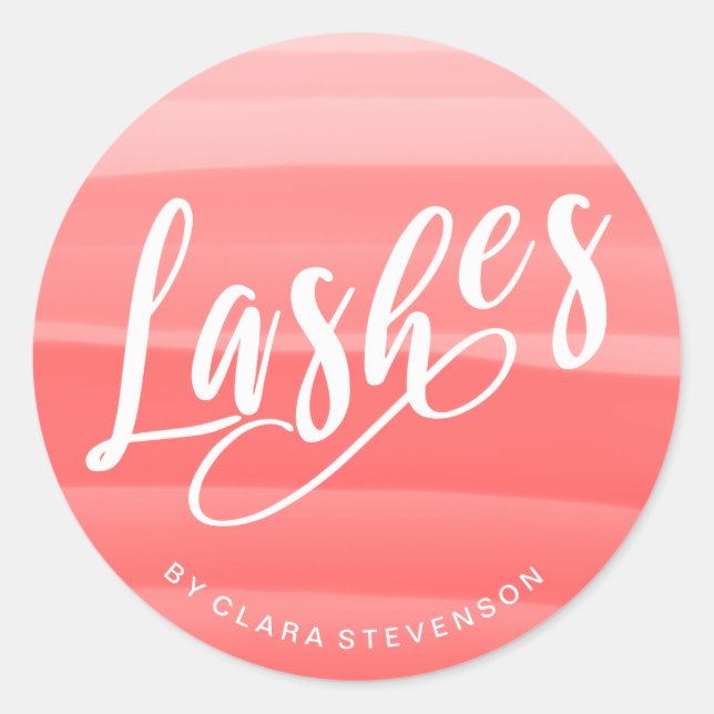 Adesivo Pincéis de cor rosa-d'água de coral elegante (Frente)