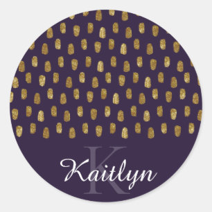 Adesivo Pincel com Dourado brilho cai em roxo