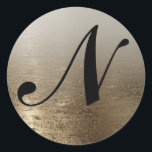 Adesivo Pincel Dourado Glamouroso Elegância Moderna<br><div class="desc">Personalize com texto se desejar.</div>