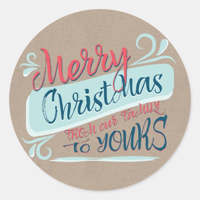 Adesivo Pincel Moderno Carimbo de Natal Feliz (Frente)