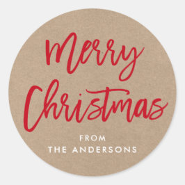 Adesivo Pincel Moderno de Natal Kraft Gift Sticker