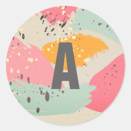 Adesivo Pincel Neon Rosa Moderno Trave Vinheta Monograma