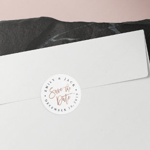 Adesivo Pincel Rosa Dourado Faux - Escoteiro Salvar a Data