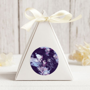 Adesivo Pincel Roxo Moderno Traça Casamento Monograma