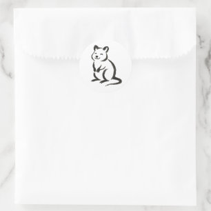 Adesivo Pincel Tinta Quokka – Design de Animal Minimalista