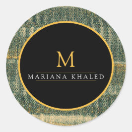 Adesivo Pincel Verde Elegante com ouro e preto