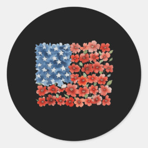 Adesivo Pincelada de Flor Bandeira da América Floral 4 de 