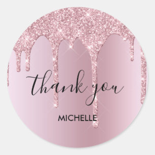 Adesivo pincelada de ouro rosa de ouro moderno derrubada