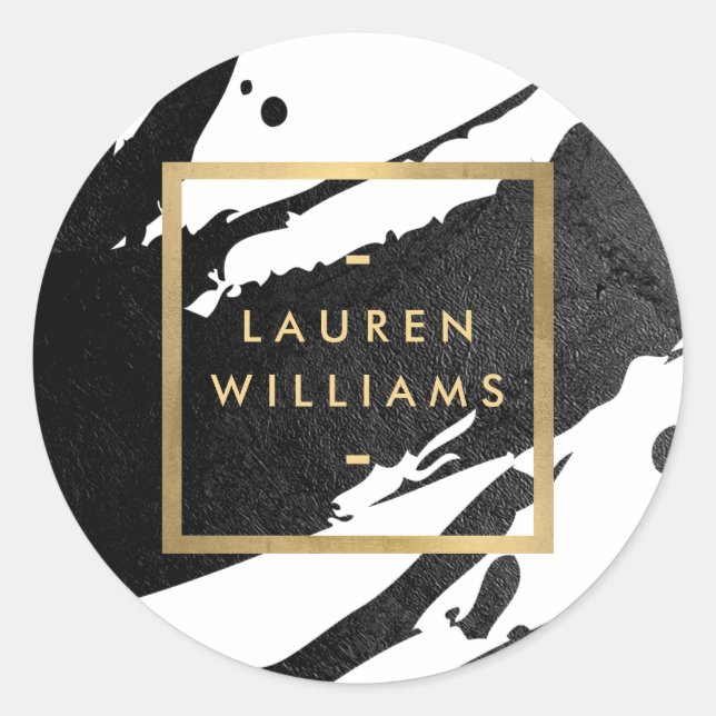 Adesivo Pinceladas Abstratas em Tinta Preta (Frente)