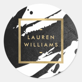 Adesivo Pinceladas Abstratas em Tinta Preta