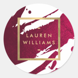 Adesivo Pinceladas Abstratas Vermelho Rubi Profundo