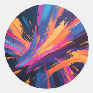 Adesivo Pinceladas Abstratas Vibrantes Explosão de Cor