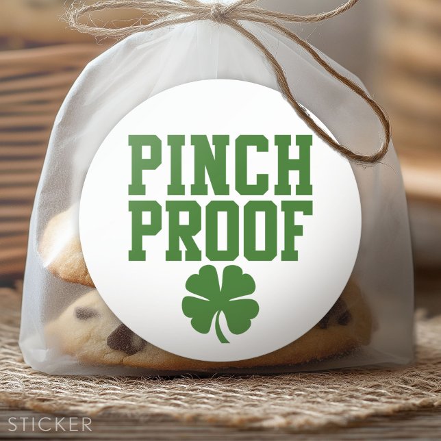 Adesivo Pinch Proof com shamrock de Dia de São Patrício (Custom Sticker for Party Favors and Envelopes)