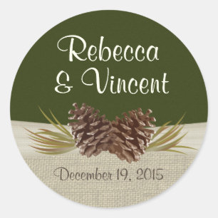 Adesivo Pine Cones e Burlap Woodland Green