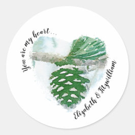 Adesivo Pine de inverno verde clara Aquarela