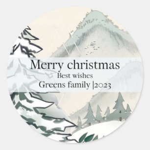 Adesivo Pine Rustic Winter Forest elegante chic Christmas