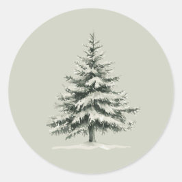 Adesivo Pine Tree Covered with snow