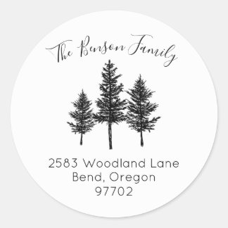 Adesivo Pine Tree Forest Return Address Sticker Seal