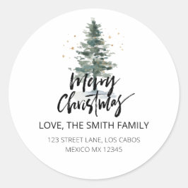 Adesivo Pine Tree Merry Christmas Holiday Endereço de devo