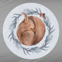 Pine Wreath de Pine de Esquilo Vermelho Natal