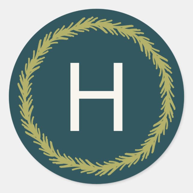 Adesivo Pine Wreath Monograma (Frente)