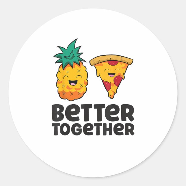 Adesivo Pineapple Pizza Better Together Modern Graphic Des (Frente)