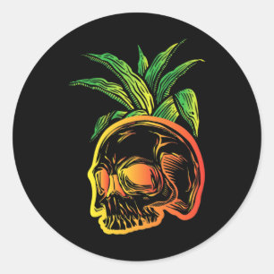 Adesivo Pineapple Skull Aloha Bebe o Gótico havaiano assus