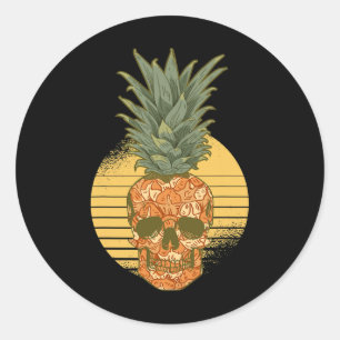 Adesivo Pineapple Skull Funny Aloha Beija Pinea Havaiana