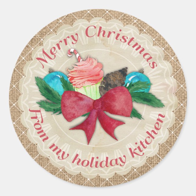 Adesivo Pinecone do arco de Natal da cozinha do (Frente)