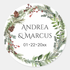 Adesivo Pinecone Greenery Wedding Wreath