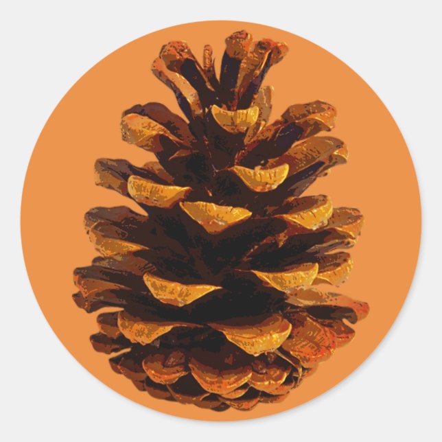 Adesivo Pinecone russa natureza outono (Frente)