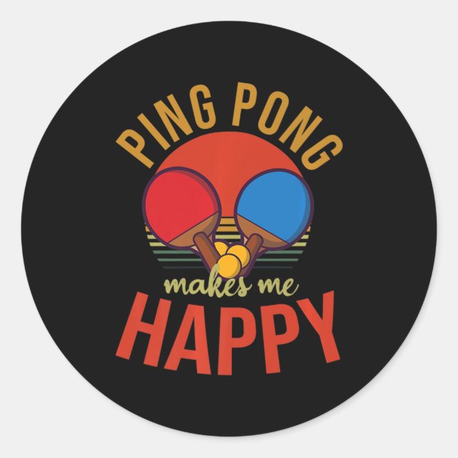 Adesivo Ping Pong me faz feliz Mesa Design (Frente)