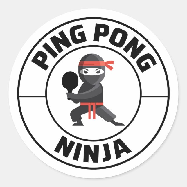 Adesivo Ping Pong Player Mesa Tênis treinador Ninja (Frente)
