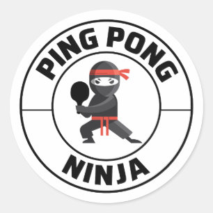 Adesivo Ping Pong Player Table Tennis Coach Ninja