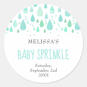 Adesivo Pingentes de chuva verde menta para baby sprinkle