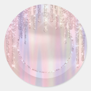 Adesivo Pingo Brilho Doce 16º Unicórnio Holográfico Rosa
