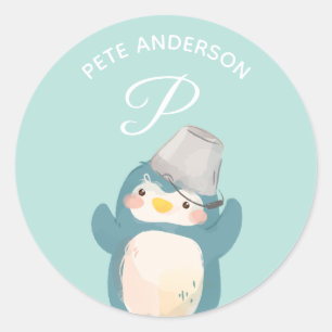 Adesivo Pinguim - Alfabeto Monograma Cute School Daycare