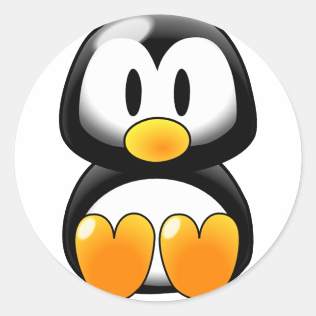 Adesivo Pinguim-bebê bonito - personalizável (Frente)